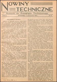 Nowiny Techniczne. Dodatek do Przeglądu Technicznego 1928 nr 42