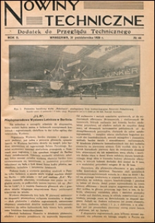Nowiny Techniczne. Dodatek do Przeglądu Technicznego 1928 nr 44