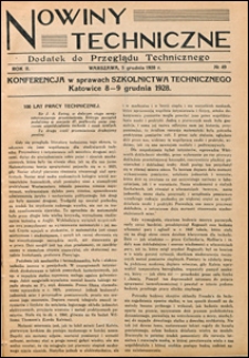 Nowiny Techniczne. Dodatek do Przeglądu Technicznego 1928 nr 49