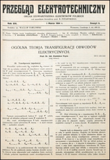Przegląd Elektrotechniczny 1934 nr 5