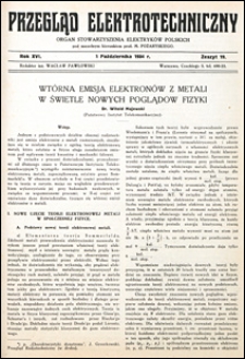Przegląd Elektrotechniczny 1934 nr 19