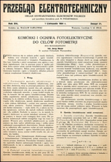 Przegląd Elektrotechniczny 1934 nr 21