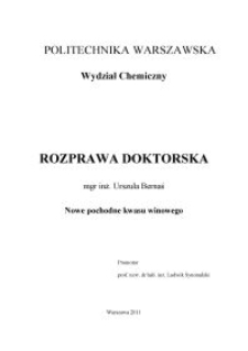 Nowe pochodne kwasu winowego