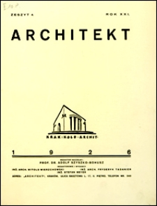 Architekt 1926 nr 4