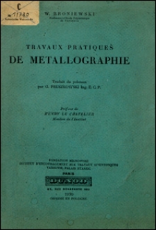 Travaux pratiques de metallographie
