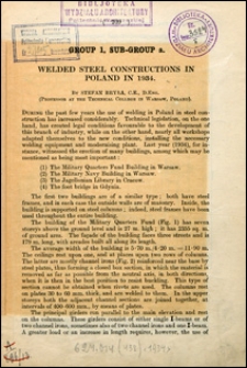 Welded steel construction in Poland in 1934