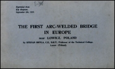 The first arc-welded bridge in Europe near Lowicz, Poland
