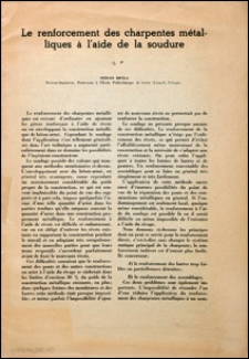 Le renforcement des charpentes métalliques à l`aide de la soudure