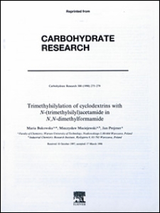 Trimethylsilylation of cyclodextrins withA^-(trimethylsilyl)acetamide inA^,A^-dimethylformamide