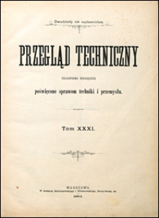 Przegląd Techniczny 1894 spis artykułów
