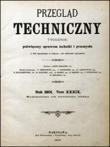 Przegląd Techniczny 1901 spis rzeczy