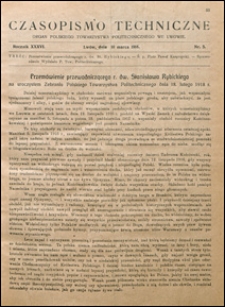 Czasopismo Techniczne 1918 nr 5