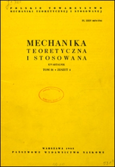 Mechanika Teoretyczna i Stosowana 1983 z. 1