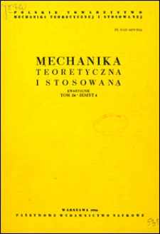 Mechanika Teoretyczna i Stosowana 1986 z. 4