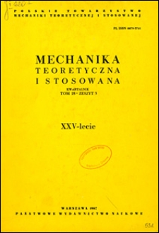 Mechanika Teoretyczna i Stosowana 1987 z. 3