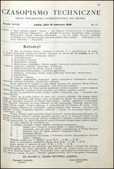 Czasopismo Techniczne 1910 nr 11