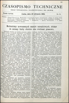 Czasopismo Techniczne 1910 nr 16