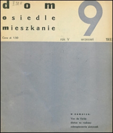 Dom, Osiedle, Mieszkanie 1933 wrzesień
