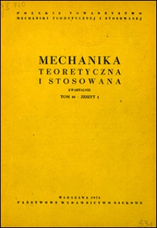 Mechanika Teoretyczna i Stosowana 1978 nr 1