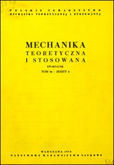 Mechanika Teoretyczna i Stosowana 1978 nr 4