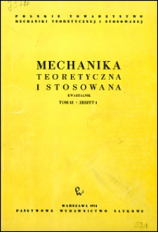 Mechanika Teoretyczna i Stosowana 1974 nr 1