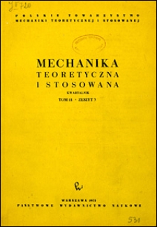 Mechanika Teoretyczna i Stosowana 1973 nr 3