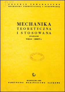 Mechanika Teoretyczna i Stosowana 1972 nr 4