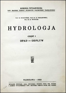 Hydrologja. Cz.1. Opad - odpływ