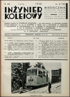 Inżynier Kolejowy 1938 nr 2