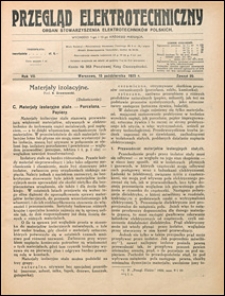 Przegląd Elektrotechniczny 1925 nr 20