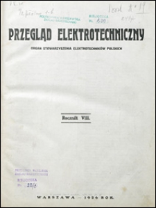 Przegląd Elektrotechniczny 1926 spis rzeczy