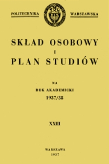 Skład osobowy i plan studi&oacute;w na rok akademicki 1937/38