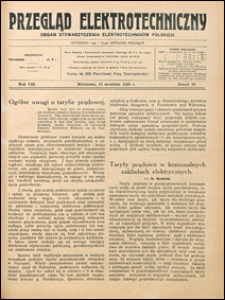 Przegląd Elektrotechniczny 1926 nr 18