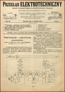 Przegląd Elektrotechniczny 1921 nr 7
