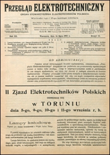 Przegląd Elektrotechniczny 1921 nr 13