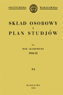 Skład osobowy i plan studiów na rok akademicki 1934/35