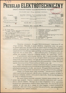 Przegląd Elektrotechniczny 1922 nr 1