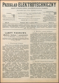 Przegląd Elektrotechniczny 1922 nr 12