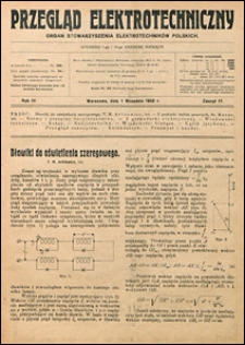 Przegląd Elektrotechniczny 1922 nr 17