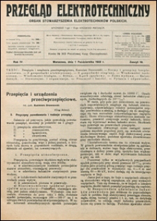 Przegląd Elektrotechniczny 1922 nr 19