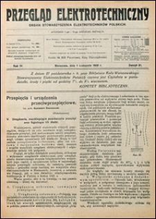 Przegląd Elektrotechniczny 1922 nr 21