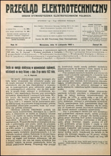 Przegląd Elektrotechniczny 1922 nr 22