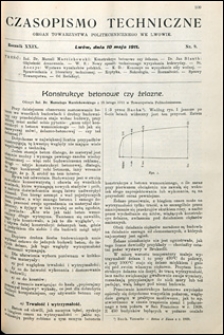 Czasopismo Techniczne 1911 nr 9