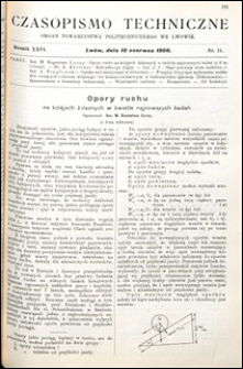 Czasopismo Techniczne 1908 nr 11