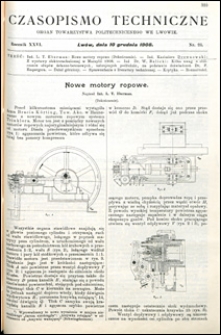Czasopismo Techniczne 1908 nr 23