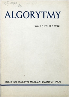 Algorytmy 1963 vol. 1 nr 2
