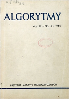 Algorytmy 1966 vol. 3 nr 6