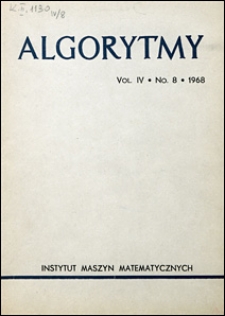 Algorytmy 1968 vol. 4 nr 8