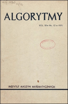 Algorytmy 1970 vol. 7 nr 12