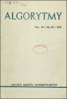 Algorytmy 1972 vol. 9 nr 16
